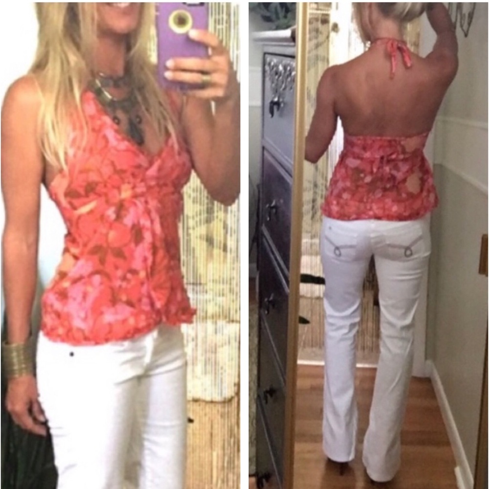 🌸Anthropologie ruffle trimmed bright halter top🌸 - Picture 10 of 16